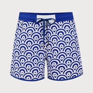 Blue Patterned Men's Shorts
